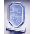 Custom Lucite Heptagon Award w/ Tinted Background and Tinted Base